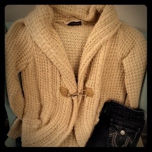 Shimmery beige Wrap Cardigan, size M